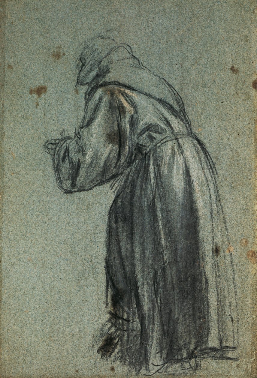 圣弗朗西斯代表研究（木炭） 作者 提香（c.1488-1576）