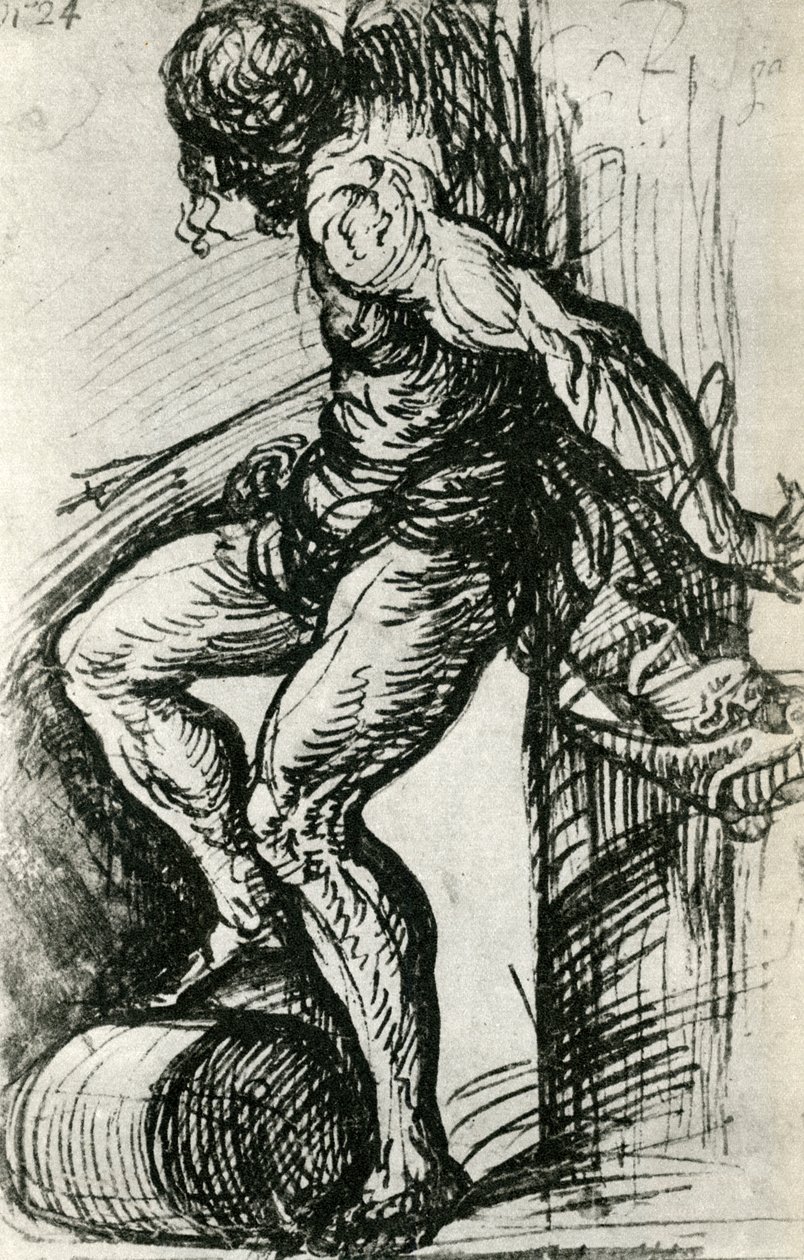 圣塞巴斯蒂安素描，c1518，1937年 作者 蒂齐亚诺·韦切利（Tiziano Vecelli）