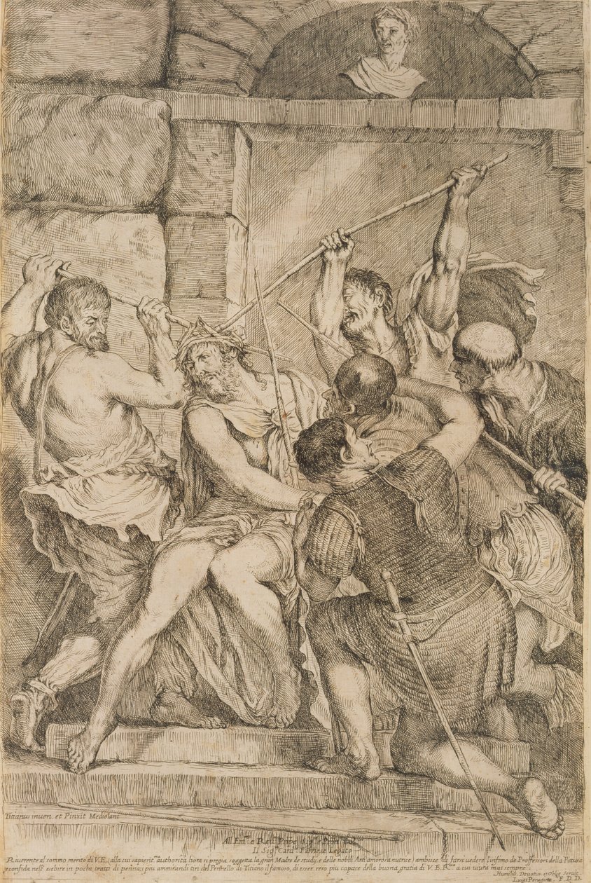 荆棘冠冕，由Luigi Scaramuccia（1616-80）1675（见60349）镌刻 作者 蒂齐亚诺·韦切利（Tiziano Vecelli）