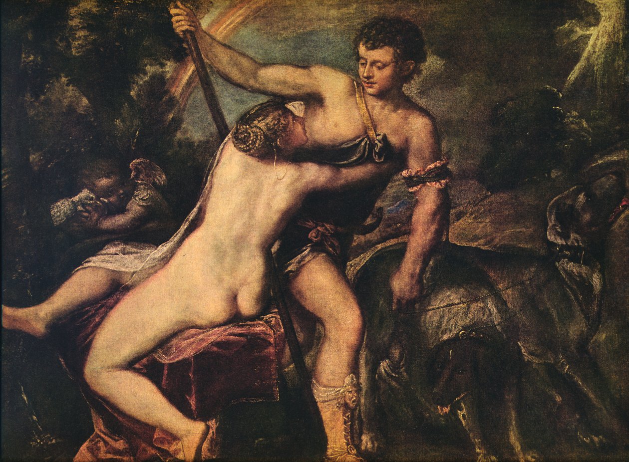金星和阿多尼斯，1560年 作者 蒂齐亚诺·韦切利（Tiziano Vecelli）