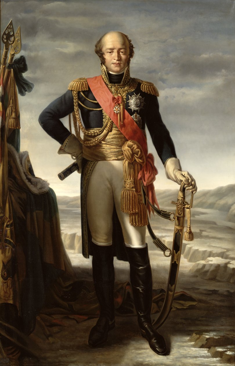 Louis Nicolas Davout的肖像（1770-1823）Eckmuhl王子，Duc d&39;Auerstaedt和法国元帅，c.1852 作者 铁托·马尔佐奇·德·贝卢奇