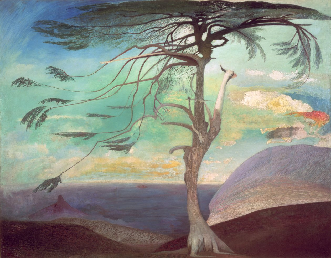 孤独的雪松，1907年 作者 Tivadar Kosztka Csontvary