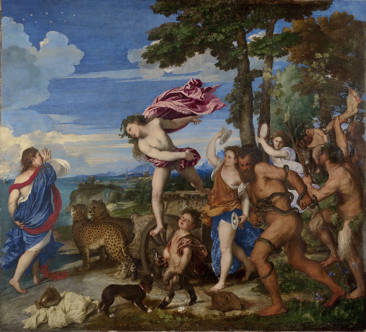 Bacchus和Ariadne，1520-23（修复前） 作者 蒂齐亚诺·韦切利（Tiziano Vecelli）