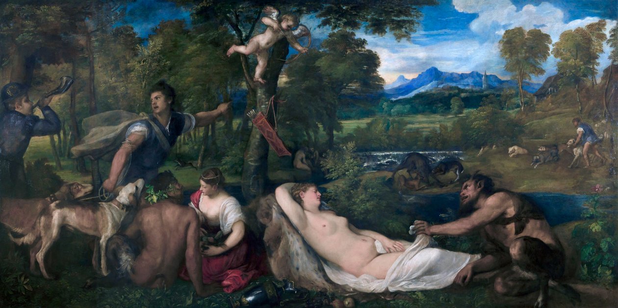 Pardo Venus或木星和Antiope 作者 蒂齐亚诺·韦切利（Tiziano Vecelli）