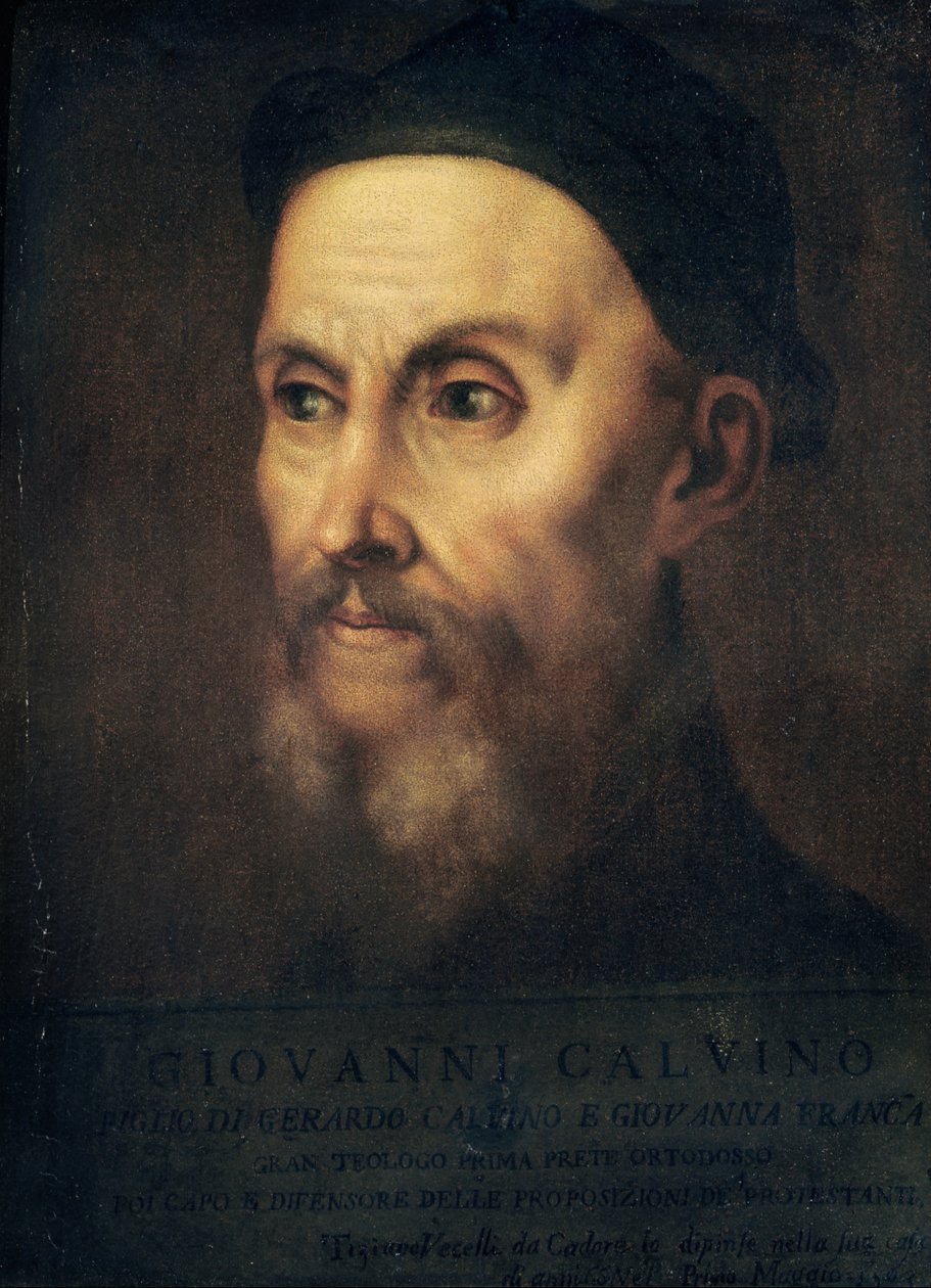 约翰·加尔文的肖像（1509-64） 作者 蒂齐亚诺·韦切利（Tiziano Vecelli）