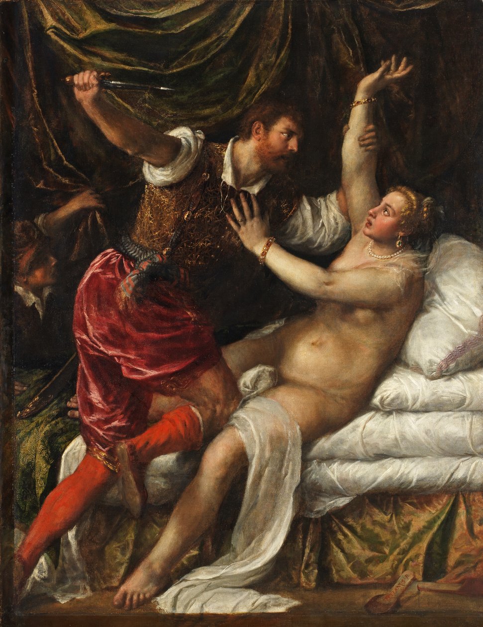Tarquin和Lucretia，c.1568-76 作者 蒂齐亚诺·韦切利（Tiziano Vecelli）