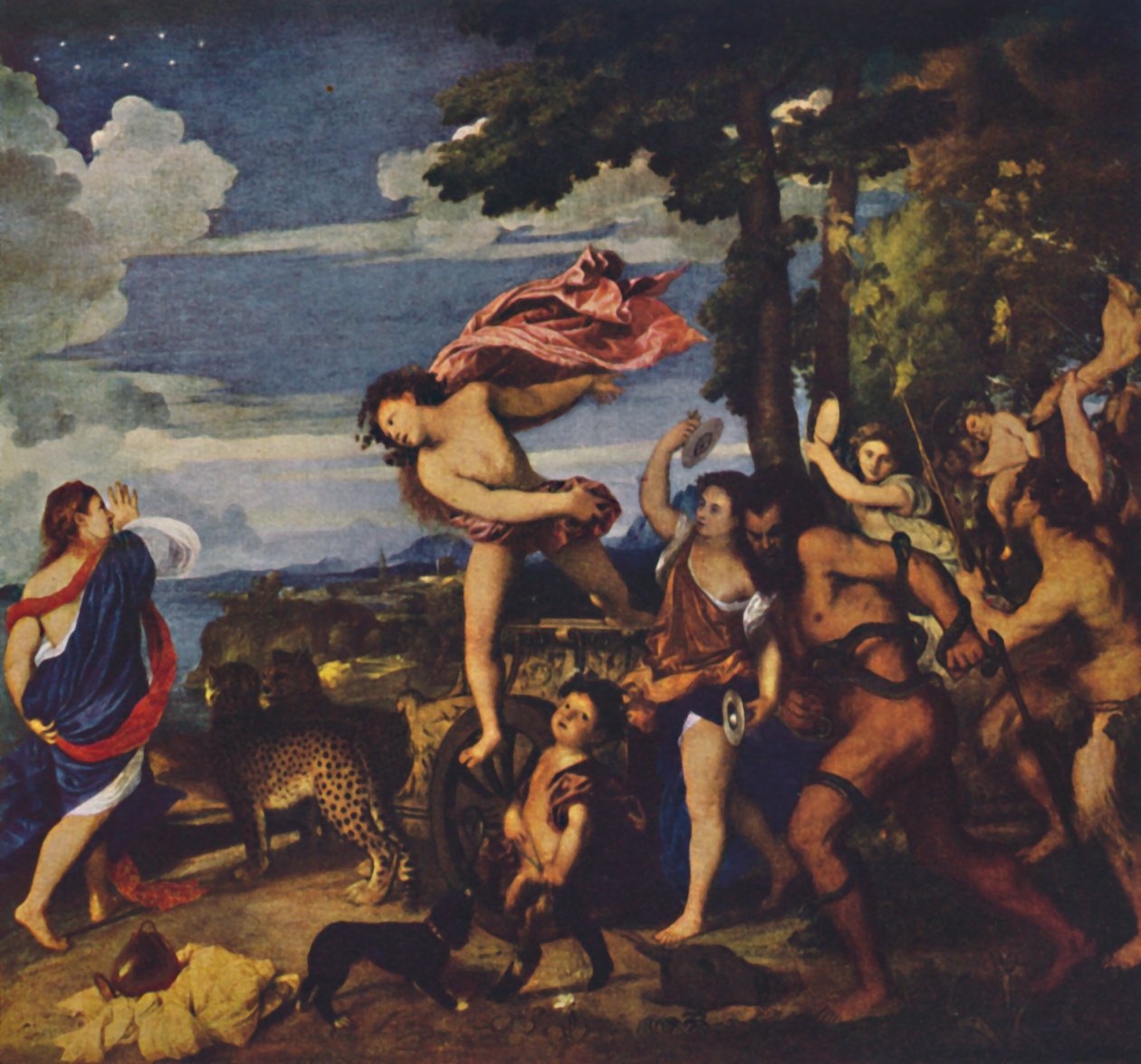 酒神和阿里亚德涅（Bacchus and Ariadne），1520-1523年，c1950年。 作者 蒂齐亚诺·韦切利（Tiziano Vecelli）