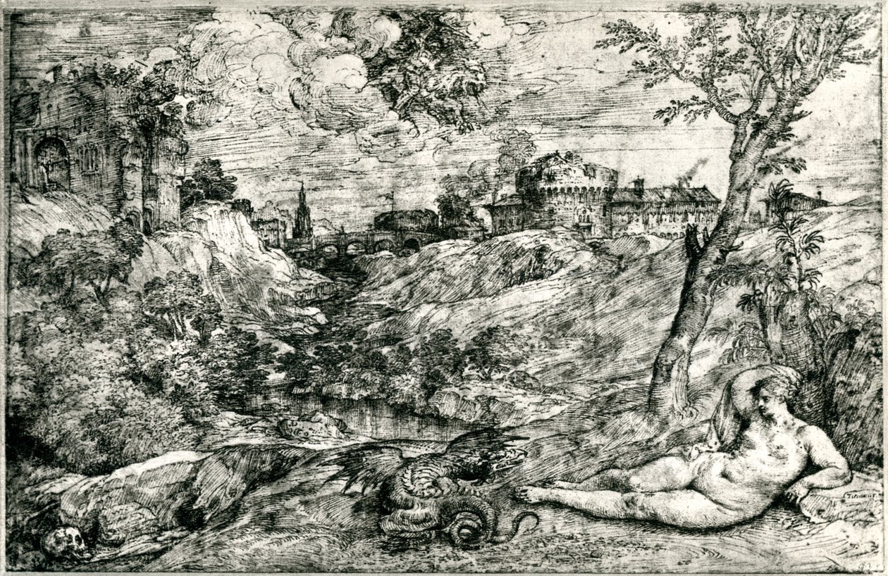Medor and Angelica或Jason and Medea，c1535-1545，1937年 作者 蒂齐亚诺·韦切利（Tiziano Vecelli）