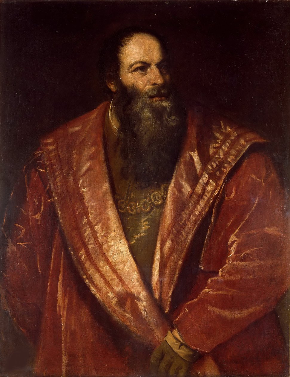 Pietro Aretino肖像，1545年。 作者 蒂齐亚诺·韦切利（Tiziano Vecelli）
