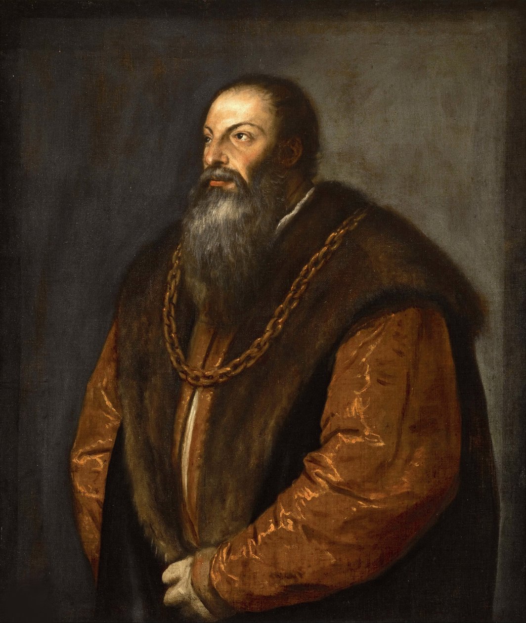 Pietro Aretino的肖像，约1537年。 作者 蒂齐亚诺·韦切利（Tiziano Vecelli）