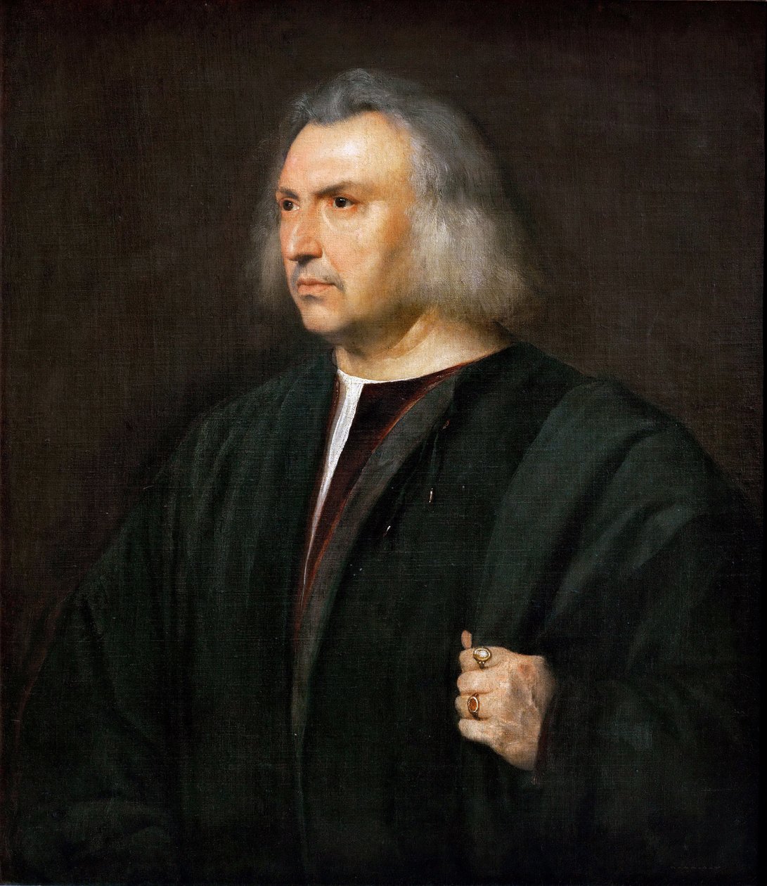 医师 Gian Giacomo Bartolotti da Parma 的肖像 - 提香（1488-1576）。 布面油画，约 1515 年。尺寸：88x75 厘米。 艺术史博物馆，维也纳 作者 蒂齐亚诺·韦切利（Tiziano Vecelli）