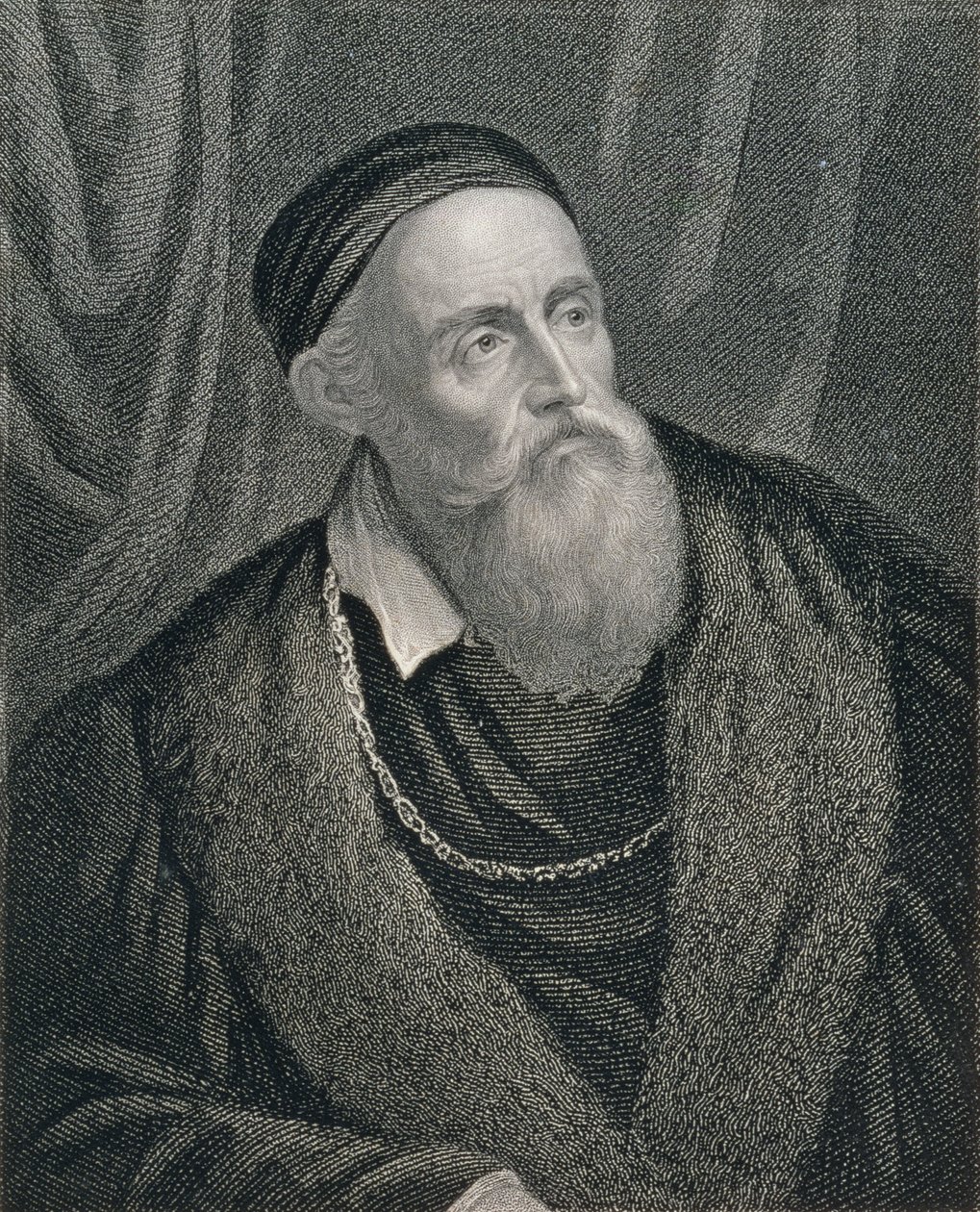 自画像，由William Holl（1807-71）酒吧刻。作者：William Mackenzie 作者 蒂齐亚诺·韦切利（Tiziano Vecelli）