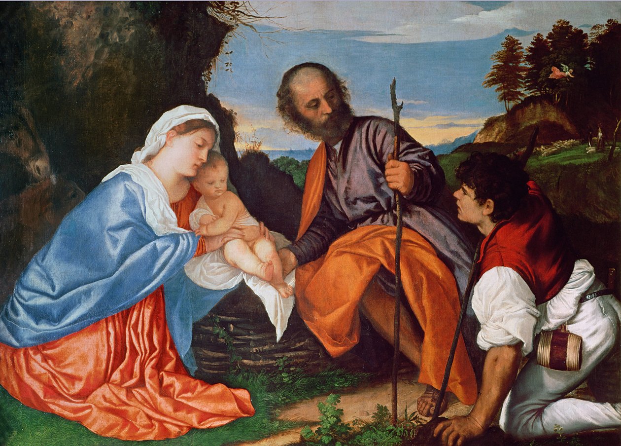 神圣家族和牧羊人，c.1510 作者 蒂齐亚诺·韦切利（Tiziano Vecelli）