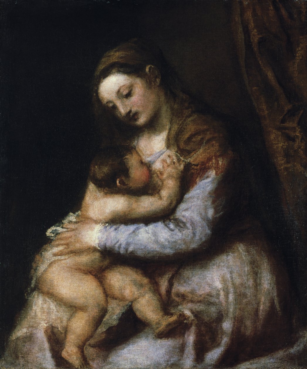 圣母子，c1570-1576 作者 蒂齐亚诺·韦切利（Tiziano Vecelli）