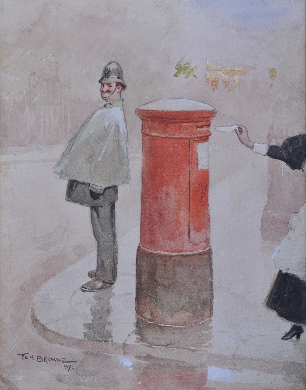 甜蜜的票，1897年（铅笔和纸上的wc） 作者 汤姆·布朗