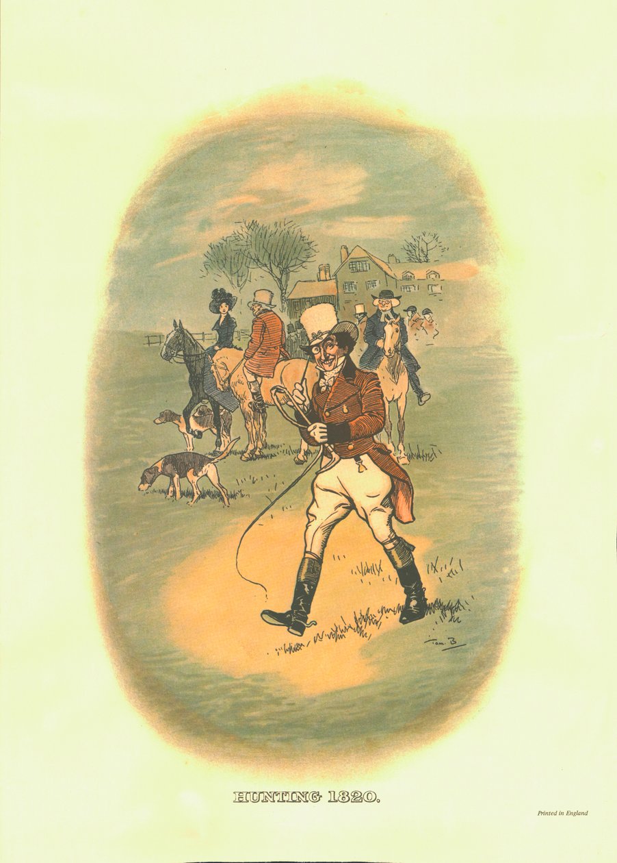 狩猎，1820年，c1910。 作者 汤姆·布朗