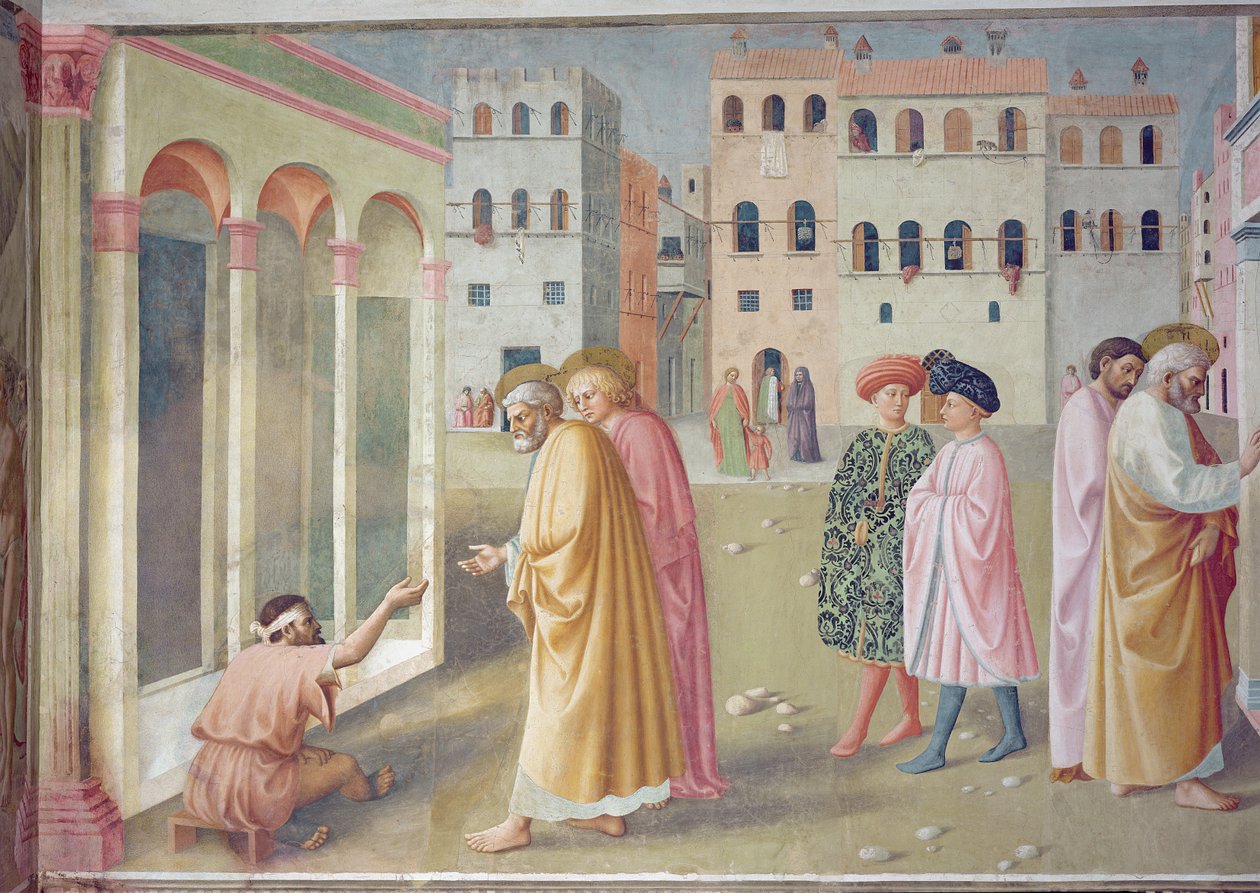 圣彼得治愈跛子，c.1427（细节57195） 作者 Tommaso Masolino da Panicale