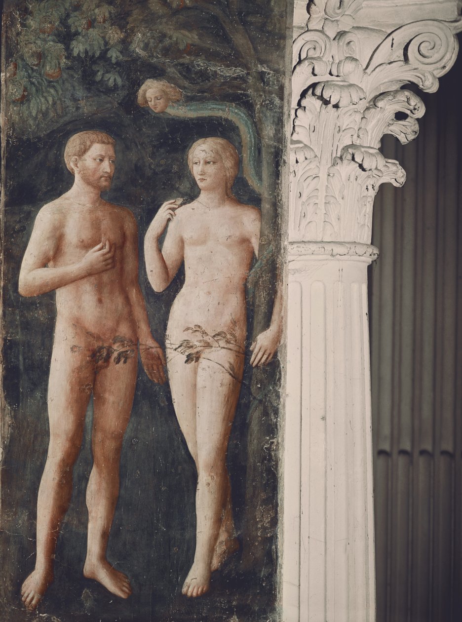 亚当和夏娃的诱惑，c.1423-25 作者 Tommaso Masolino da Panicale