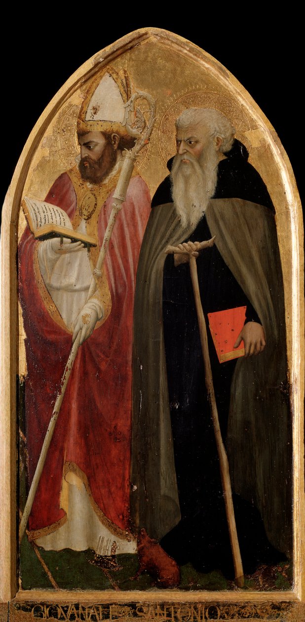San Giovenale Triptych: right panel with Saint Anthony the Great and Saint Juvenal (Giovenale) - altarpiece 作者 托马索·马萨乔