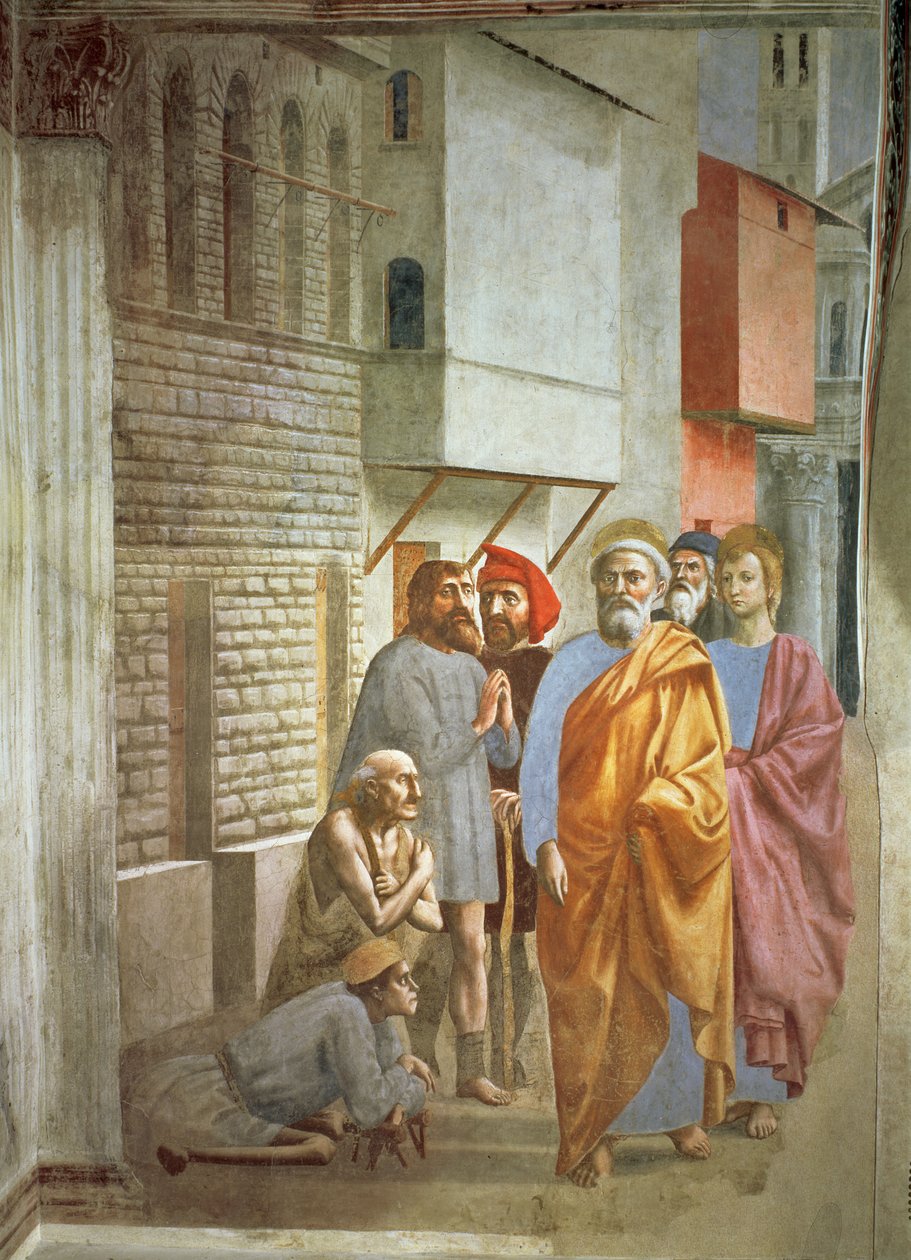 圣彼得治愈他的影子，c.1427 作者 托马索·马萨乔