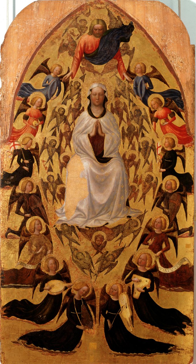 圣母升天 - 面板上的蛋彩画 作者 Tommaso Masolino da Panicale