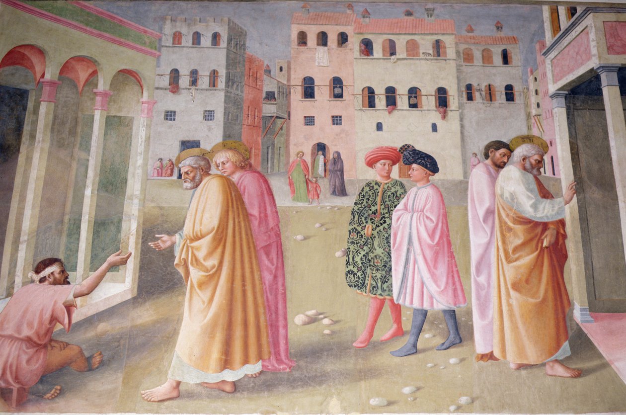 治愈跛脚和提高塔比莎 作者 Tommaso Masolino da Panicale