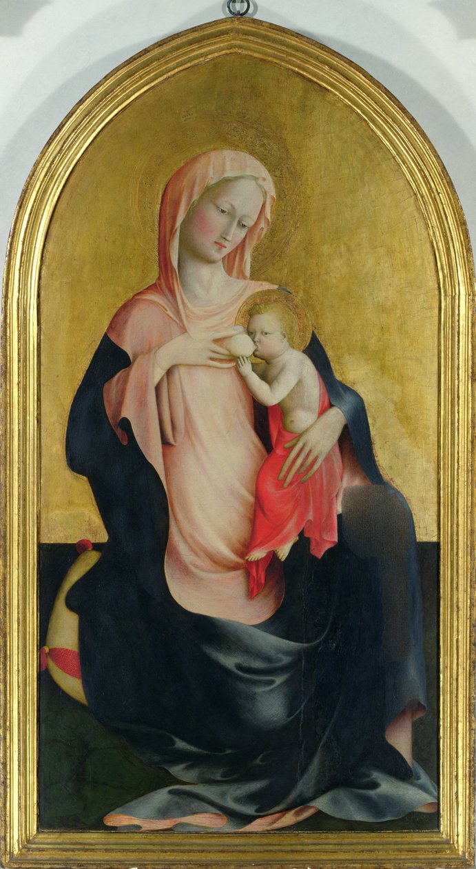 谦卑的麦当娜，c.1410（面板上的蛋彩画） 作者 Tommaso Masolino da Panicale