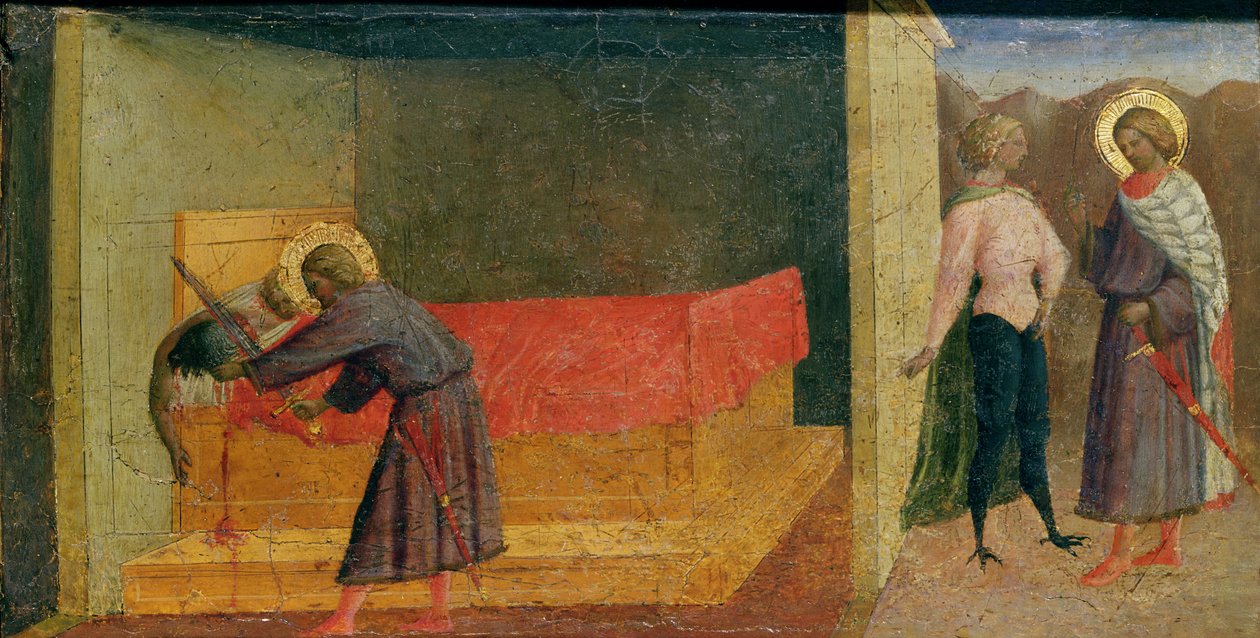 医院的圣朱利安杀死他的母亲和父亲 作者 Tommaso Masolino da Panicale