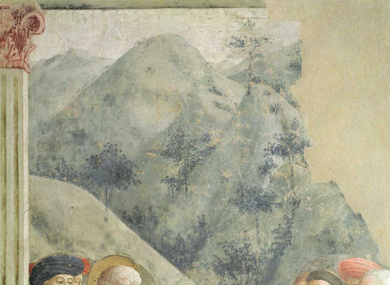 圣彼得在耶路撒冷讲道：丘陵景观，c.1427 作者 Tommaso Masolino da Panicale