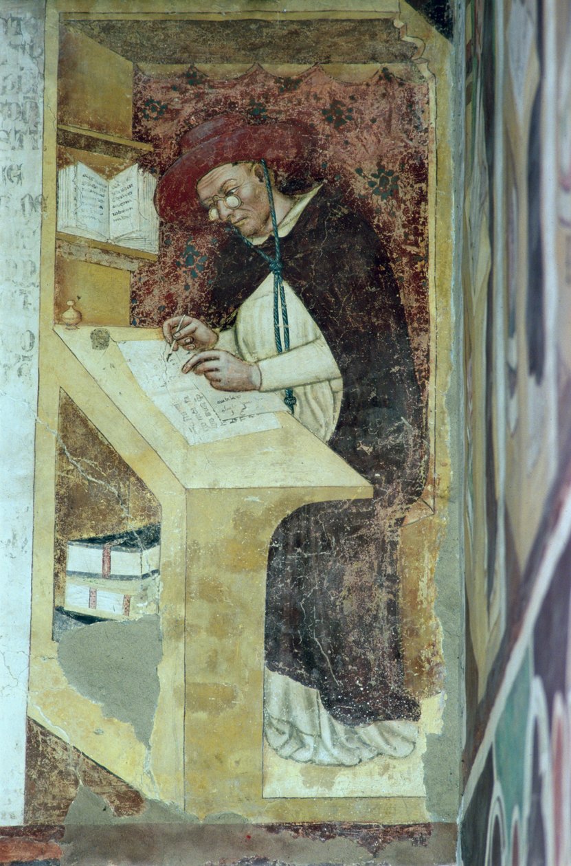 休格斯·德·普罗旺斯（hugues de Provence）在他的办公桌上，从“章房”中的“多米尼加共和国四十位杰出的成员”循环中 作者 汤玛索达摩德纳