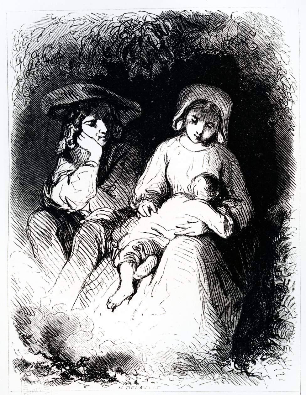 1851年George Sand的“The Devil&39;s Pool”中的Germain和Marie 作者 托尼·约翰诺特