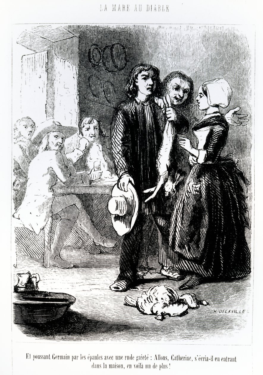 1851年George Sand的“The Devil&39;s Pool”中的插图 作者 托尼·约翰诺特