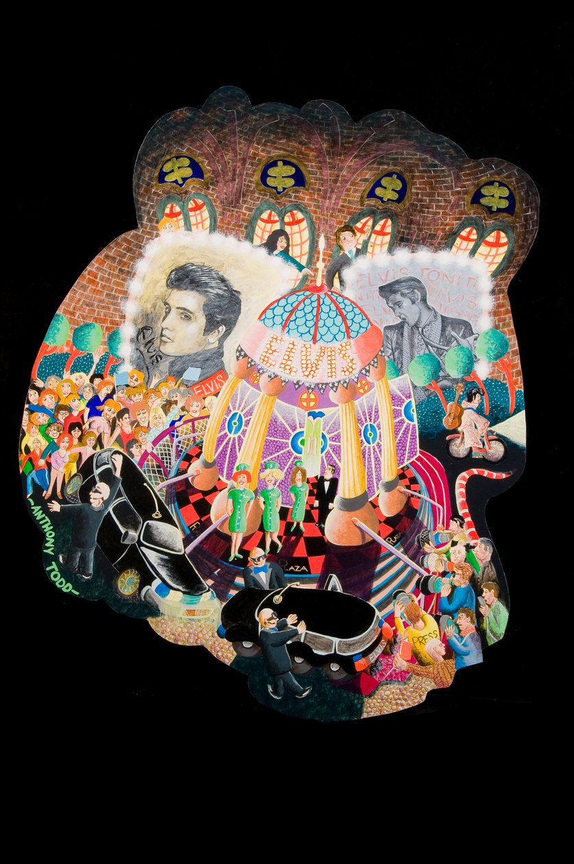 而猫王已离开大楼，2010年（丙烯酸船上） 作者 托尼·托德
