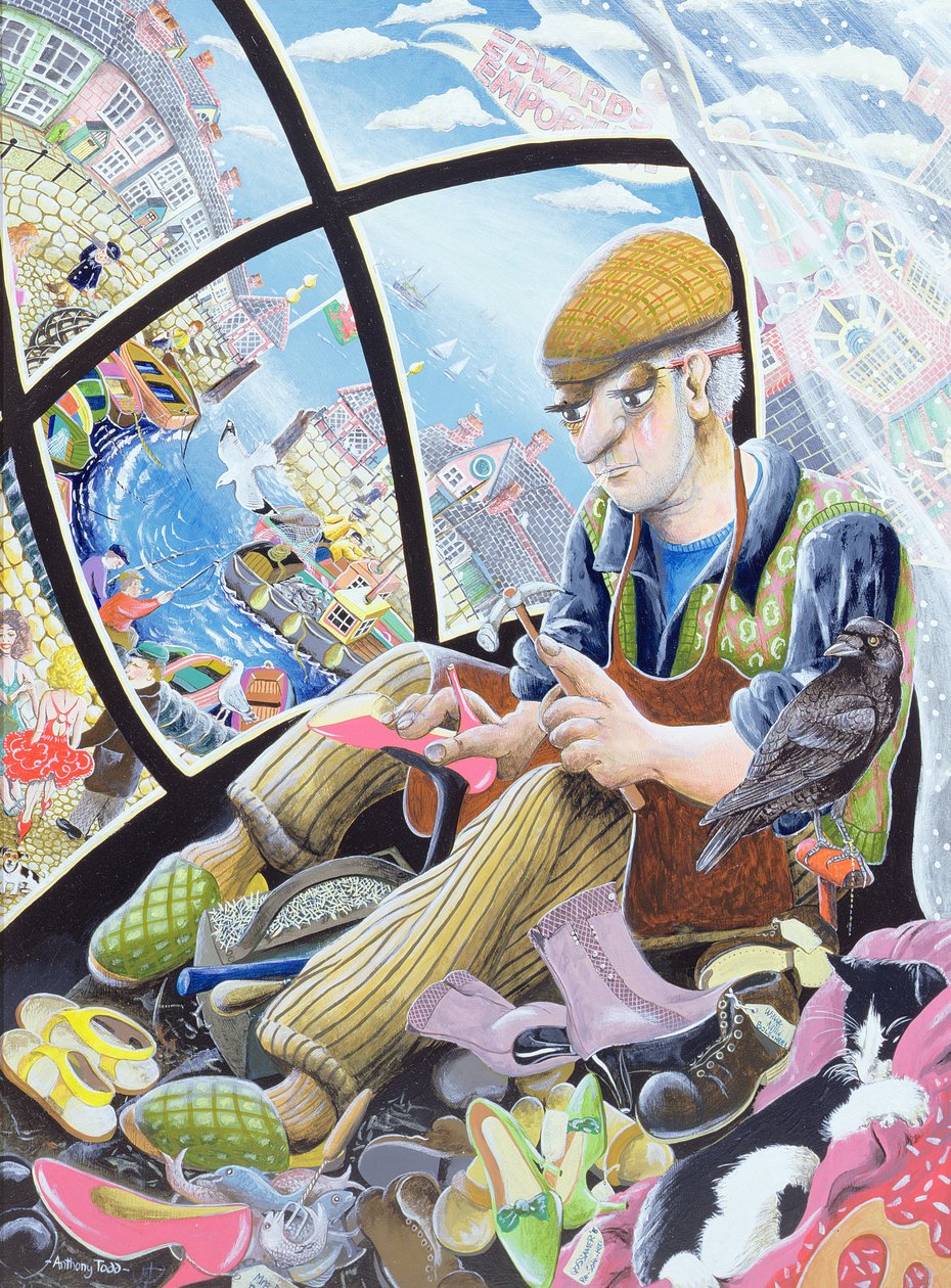 杰克·布莱克（Jack Black）对他的顾客塑造了脚部，2007年（面板上的丙烯酸树脂） 作者 托尼·托德