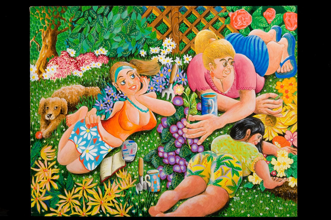 Lady Gardener，2010（丙烯酸船上） 作者 托尼·托德