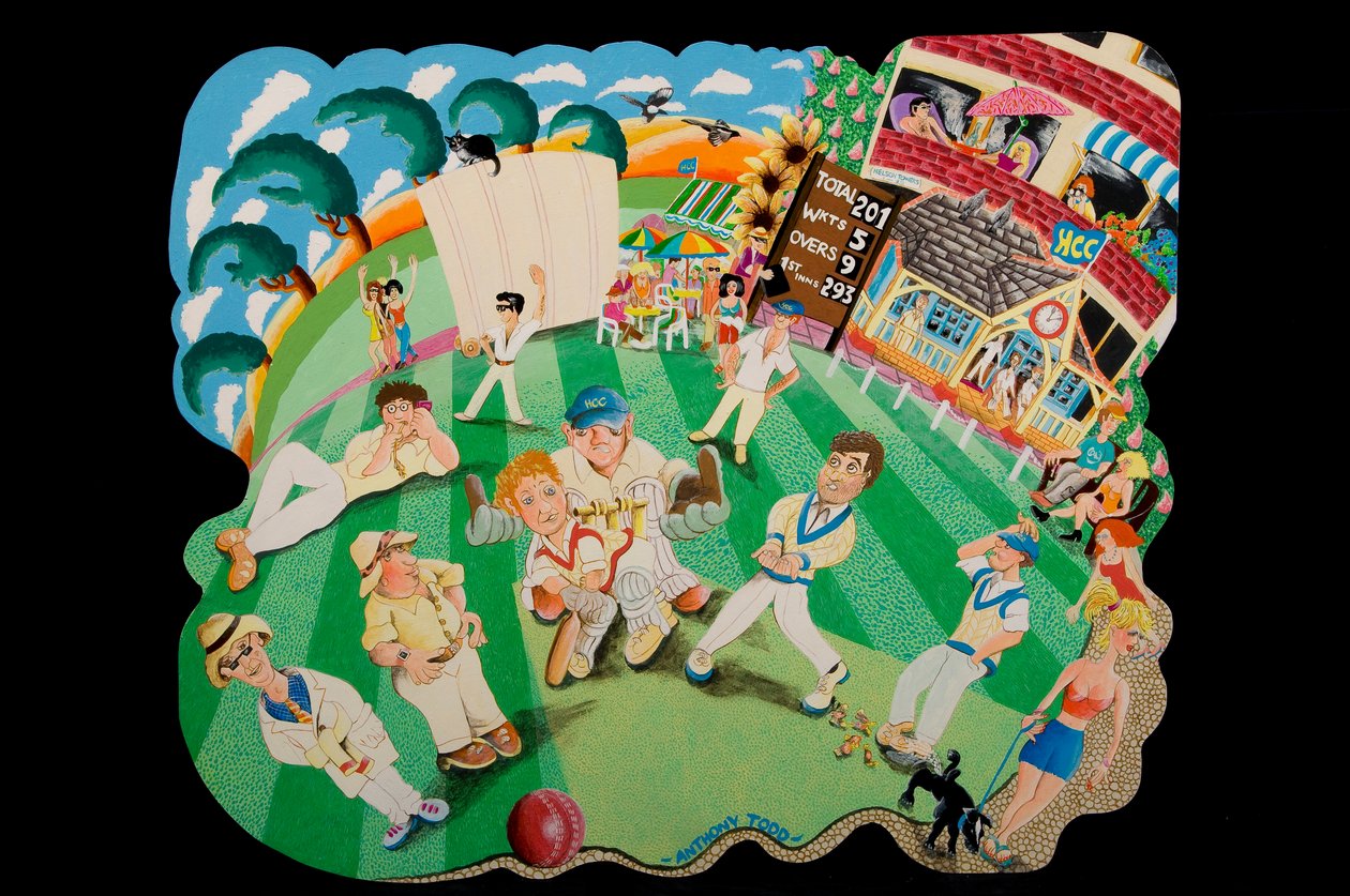 板球比赛，2010年（丙烯酸船上） 作者 托尼·托德