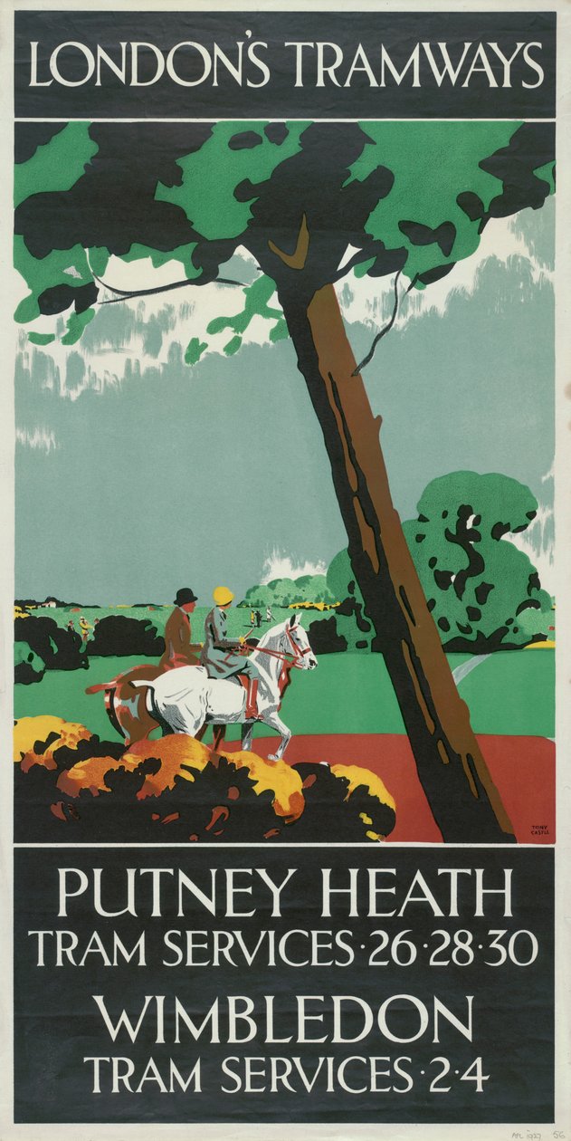 Putney Heath, Wimbledon"，伦敦郡议会LCC电车公司的海报，1927年 作者 托尼城堡