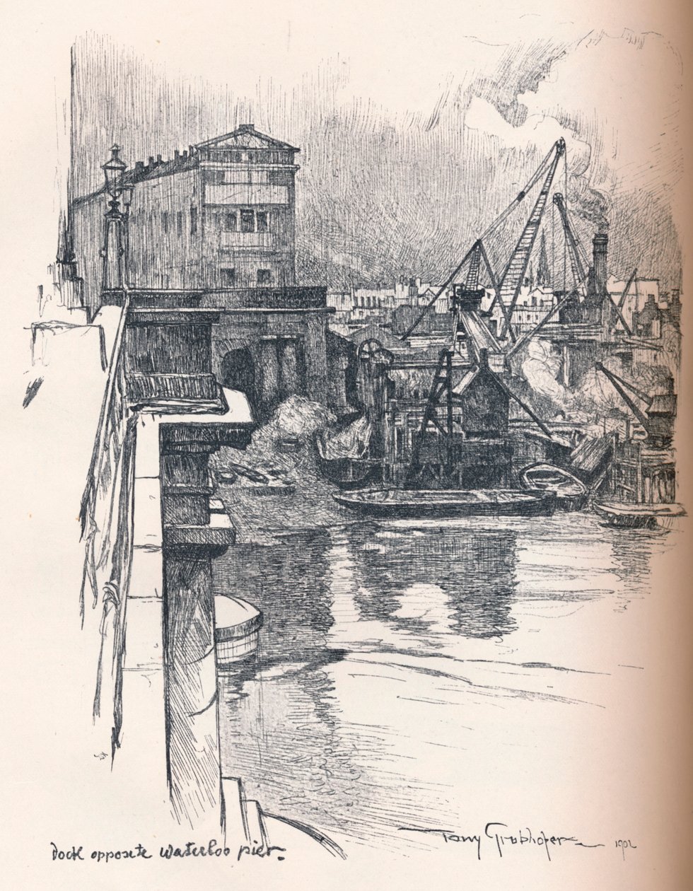 滑铁卢码头对面的码头，c1902 作者 托尼·格鲁伯霍夫（Tony Grubhofer）