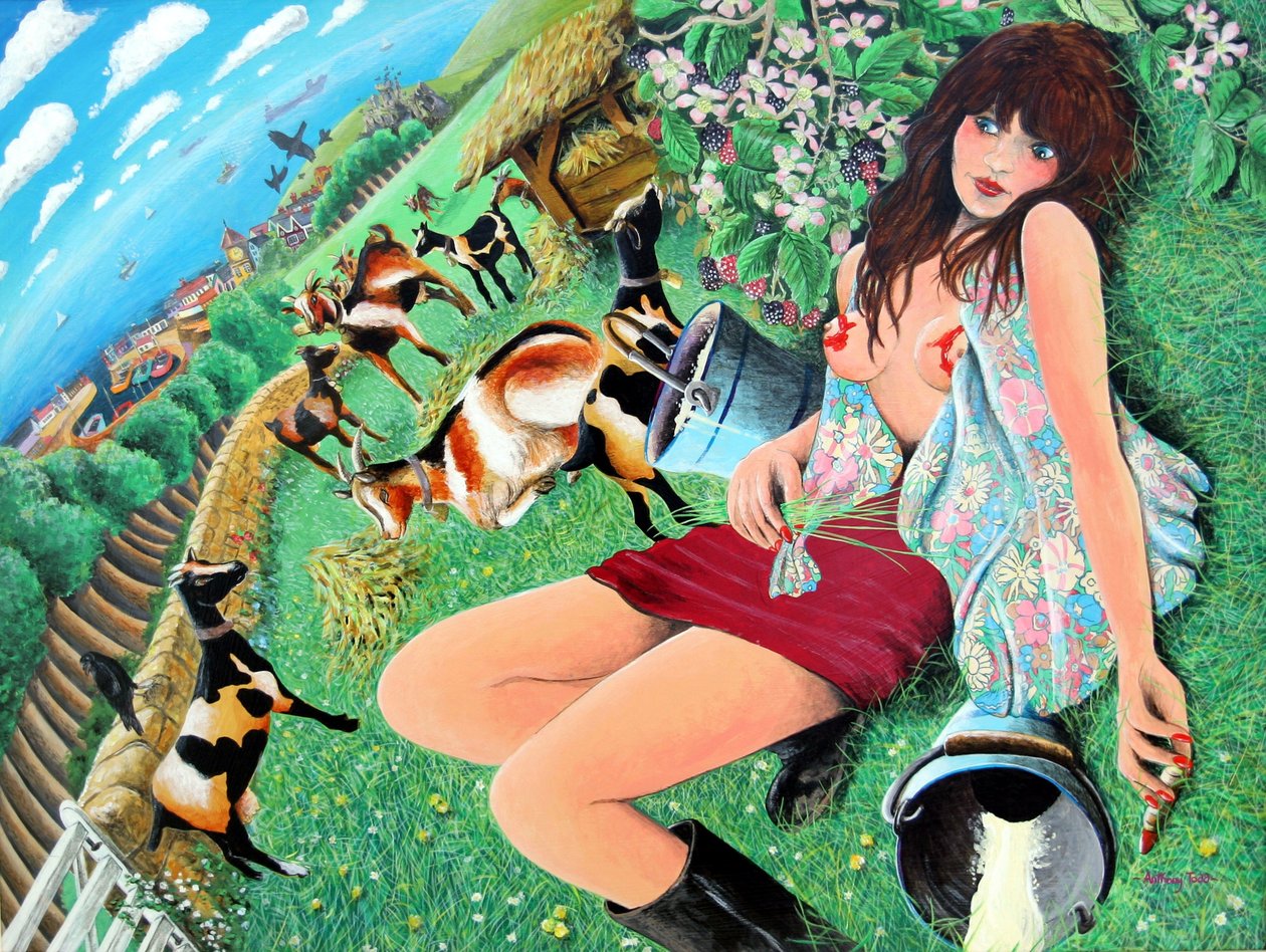 Mae Rose-Cottage 做着她的色情幻想，2005 年（面板上的丙烯） 作者 托尼·托德