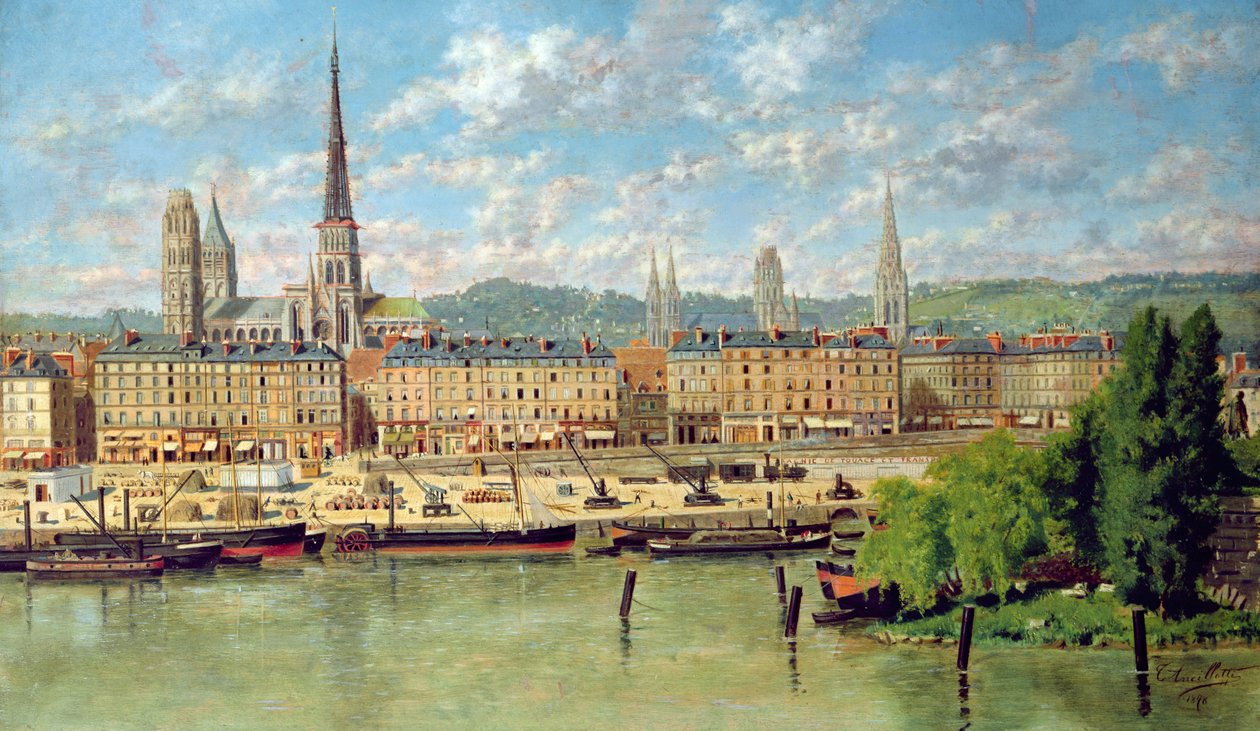 鲁昂港，1878年 作者 托雷洛·安西洛蒂（Torello Ancillotti）