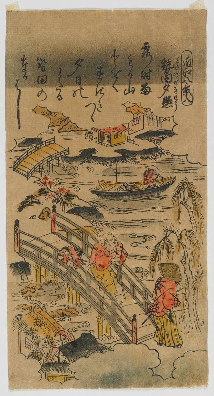 江户时代的八个观点（第8期），1720年代末或1730年代初期（彩色木版画） 作者 鸟居清二