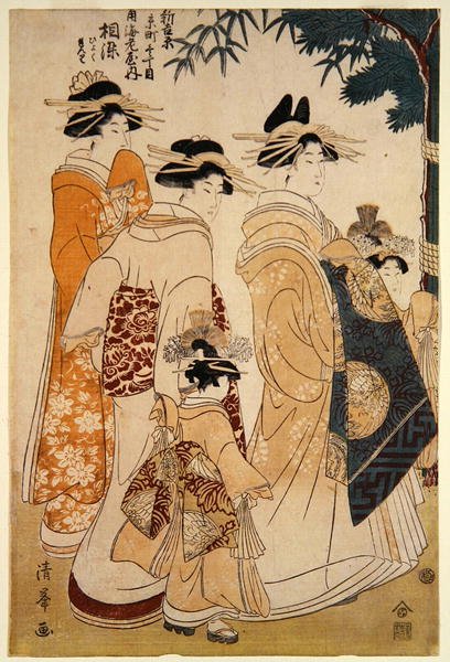 吉原市的新年大游行 作者 鸟居（Torii Kiyomitsu II）清峰