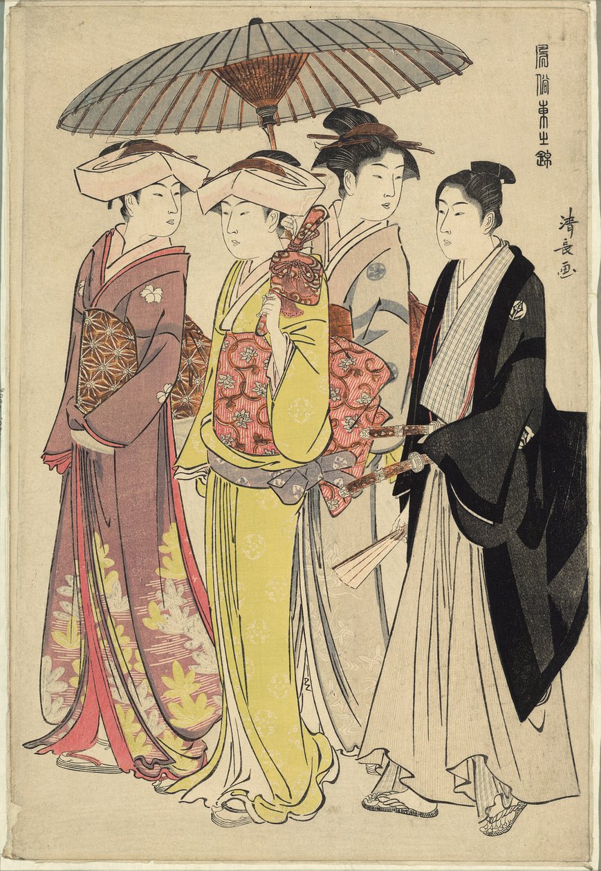 三侍女》，选自 "东方礼仪之锦 "系列 作者 永永鸟居