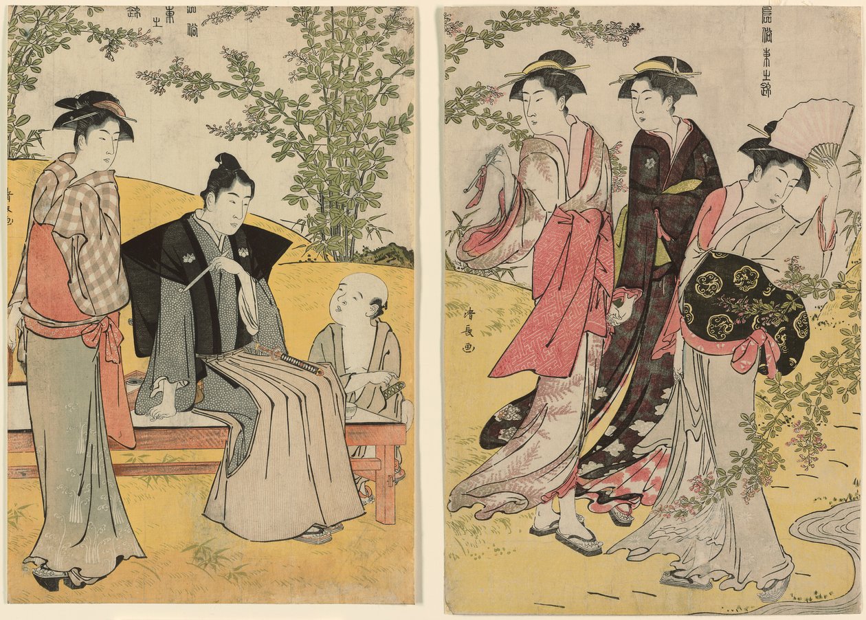 萩寺郊游，选自 "东方礼仪之锦（东之锦）"系列 作者 永永鸟居