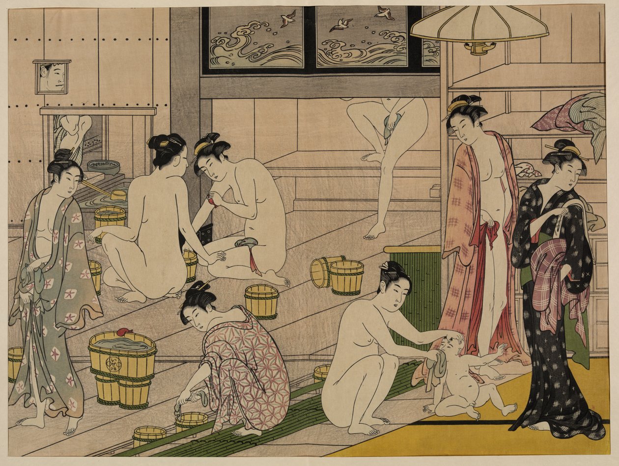 澡堂，约1785年（木版画 作者 永永鸟居