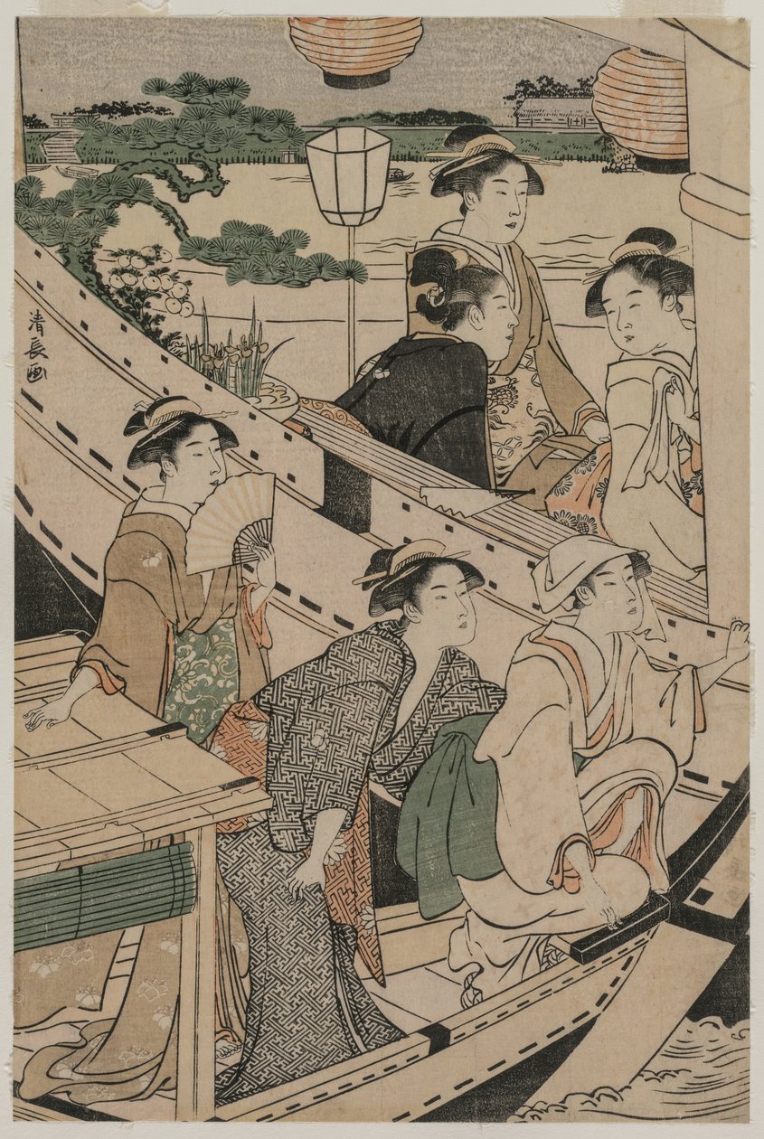 1789年在um田川上划船。 作者 永永鸟居