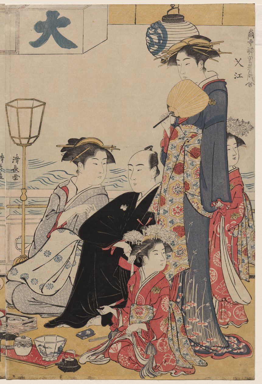 中洲水边阳台上的娱乐》，选自《欢乐街区现代美女集》系列 作者 永永鸟居