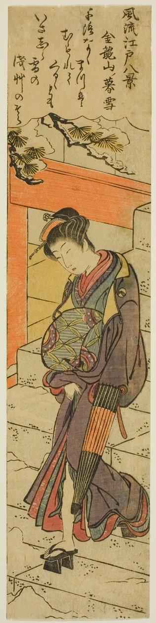 金龙山寺晚雪》，选自 "江户时尚八景 "系列 作者 永永鸟居