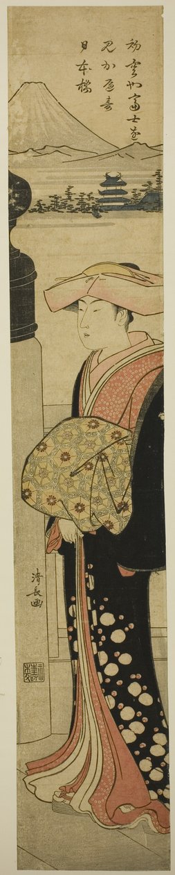 衣着华丽的女子穿过日本桥 作者 永永鸟居