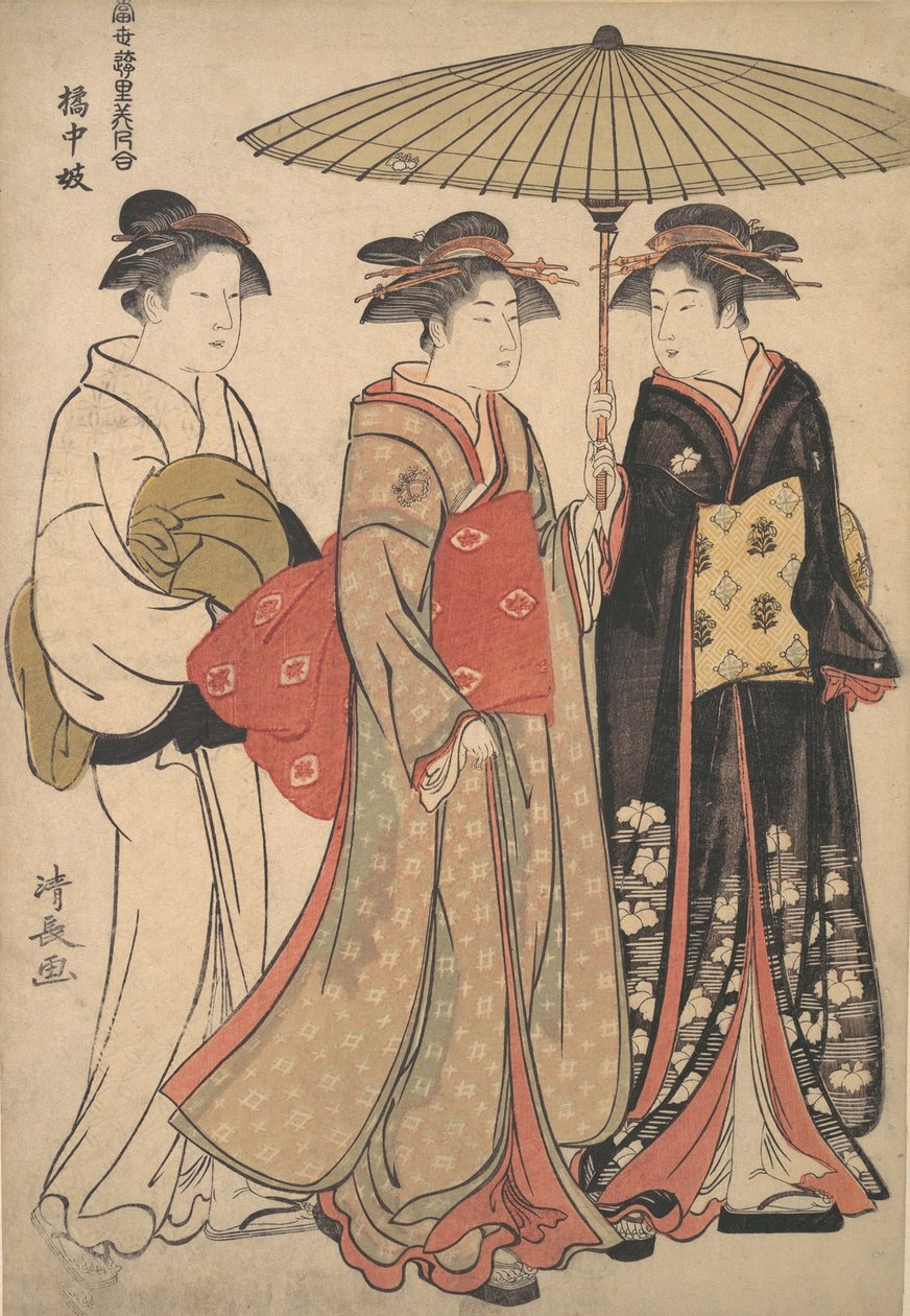 立花街的艺伎，约1786年。 作者 永永鸟居